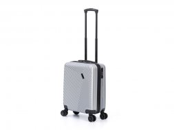 Чемодан TORBER Lama, серебристый, ABS-пластик, 38 х 21 х 55 см, 37 л