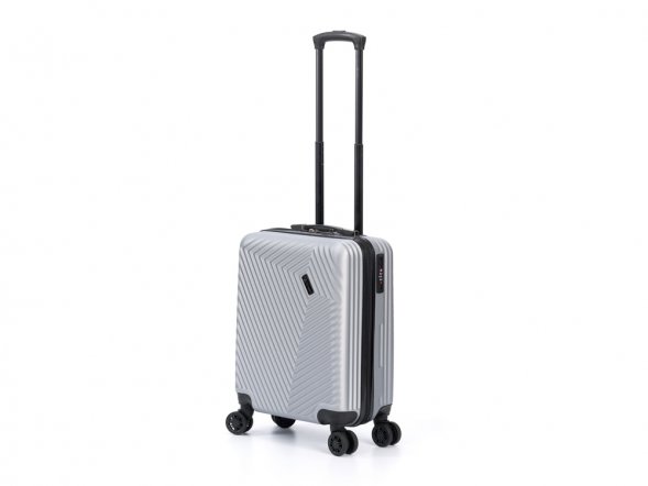 Чемодан TORBER Lama, серебристый, ABS-пластик, 38 х 21 х 55 см, 37 л 