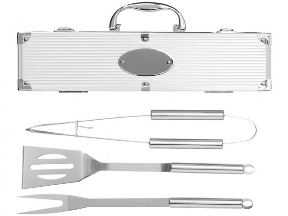 Набор для барбекю в кейсе: лопатка, щипцы, вилка Salvy 