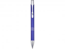 Алюминиевая шариковая кнопочная ручка Moneta, черные чернила, синий