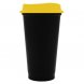 Стакан с крышкой Color Cap Black, черный с желтым 