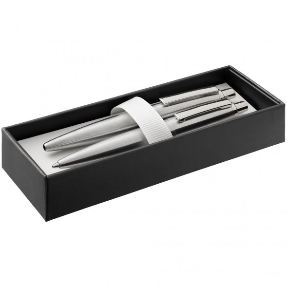 Набор из механического карандаша и ручки Poetica, серебристый 