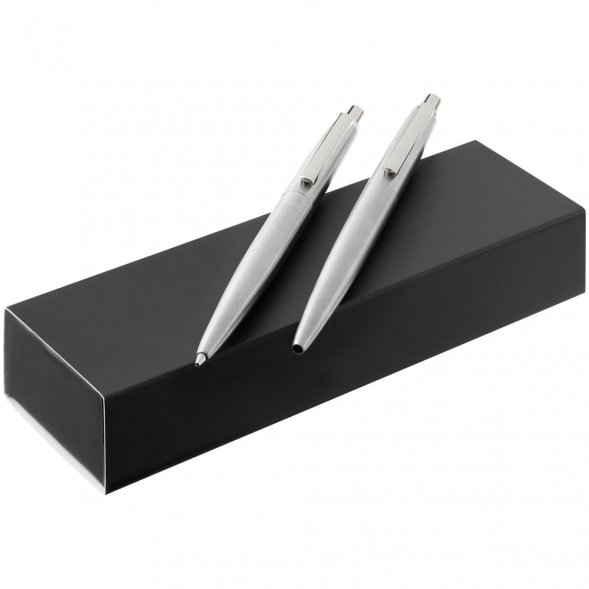 Набор из механического карандаша и ручки Poetica, серебристый 