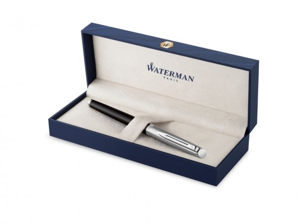 Ручка роллер Waterman Hemisphere Entry Point Stainless Steel with Black Lacquer в подарочной упаковк 