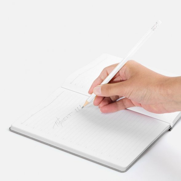 Карандаш простой Triangle с ластиком, белый 