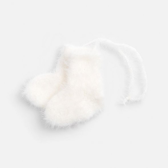 Подвеска на елку «Вьюжка», носочки, белая 