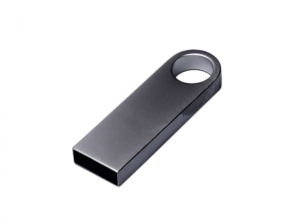 USB 2.0-флешка на 4 Гб с мини чипом и круглым отверстием, серебристый 