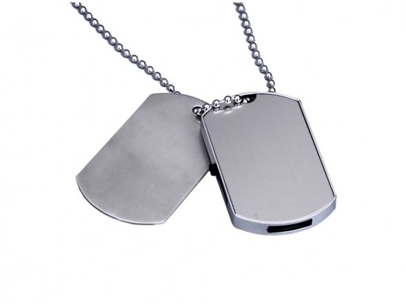 Флешка Армейский жетон (Armi.512.S, I= 512 Мбайт, Металлический корпус, металлические вставки. Без перс.) 