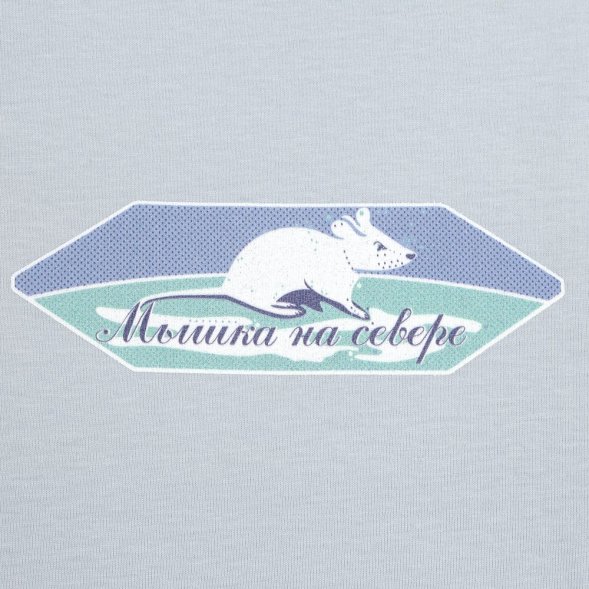 Футболка мужская «Мышка на севере», голубая 