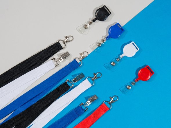 Ланъярд из RPET с карабином, черный 