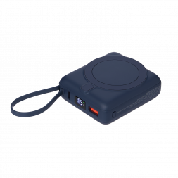 Внешний аккумулятор с подсветкой Ritter PD 10000mAh с функцией беспроводной зарядки 15W, синий