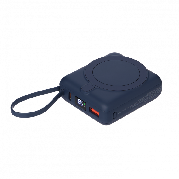 Внешний аккумулятор с подсветкой Ritter PD 10000mAh с функцией беспроводной зарядки 15W, синий 