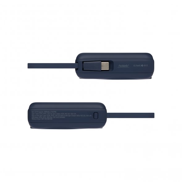 Внешний аккумулятор с подсветкой Ritter PD 10000mAh с функцией беспроводной зарядки 15W, синий 