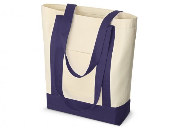Сумка для шопинга Cotton, натуральный/темно-синий 