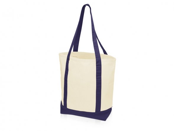 Сумка для шопинга Cotton, натуральный/темно-синий 
