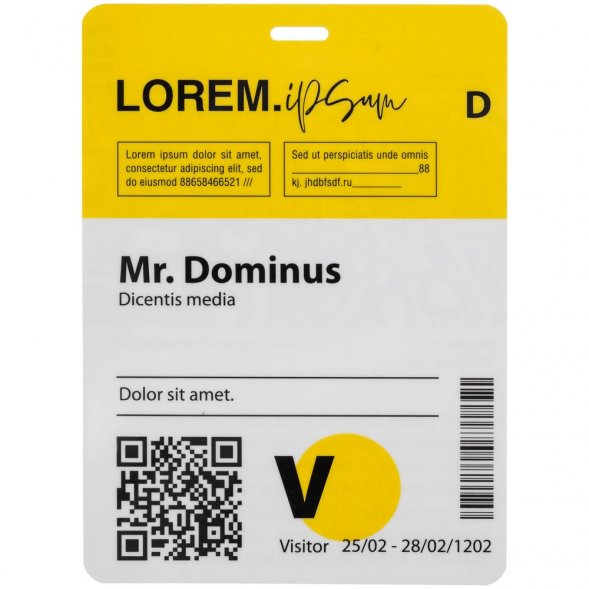 Бейдж с печатью на заказ, глянцевая ламинация 