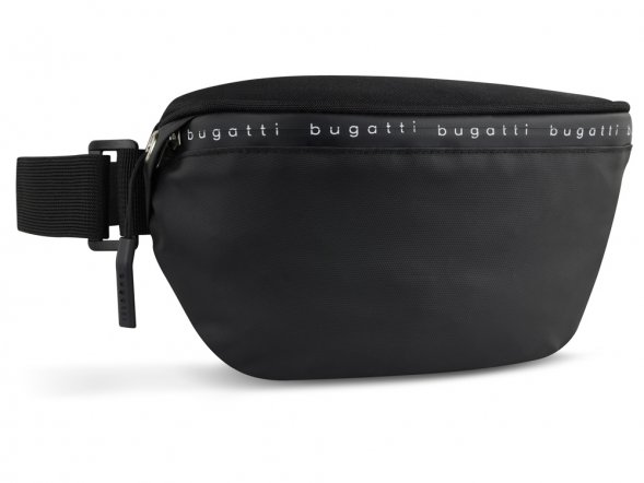 Сумка на пояс BUGATTI Blanc Delight, чёрная, нейлон RPET600D/тарпаулин/полиэстер, 24х11х12,5 см, 2 л 