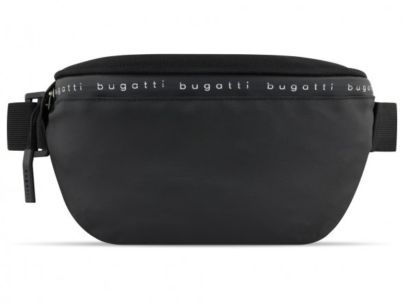 Сумка на пояс BUGATTI Blanc Delight, чёрная, нейлон RPET600D/тарпаулин/полиэстер, 24х11х12,5 см, 2 л 