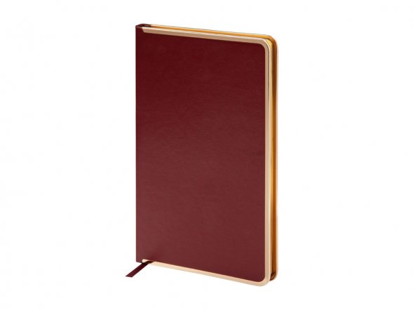 Ежедневник А5 недатированный Chelsea, бордовый (золотистый кант и срез) 