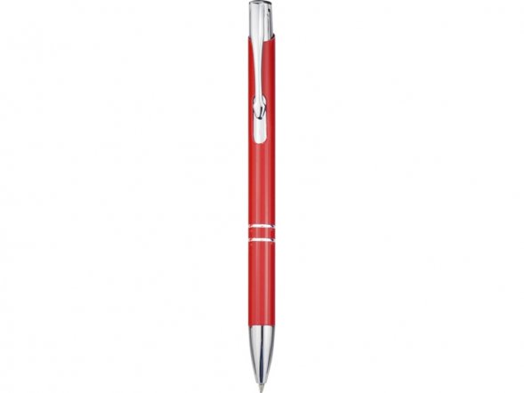 Алюминиевая шариковая кнопочная ручка Moneta, черные чернила, красный 
