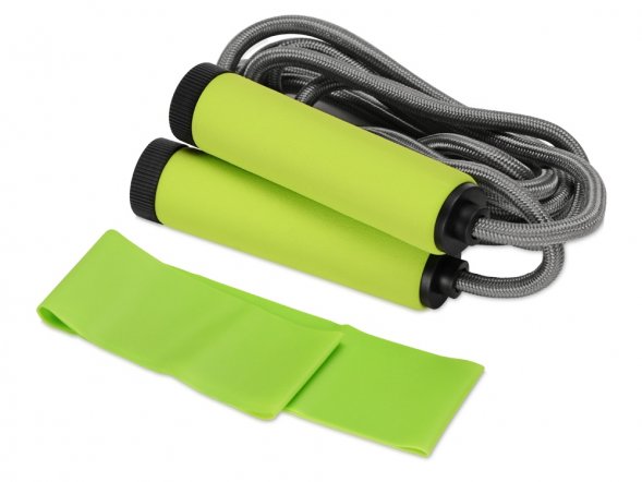 Набор для фитнеса Balance с лентой и скакалками, зеленое яблоко 