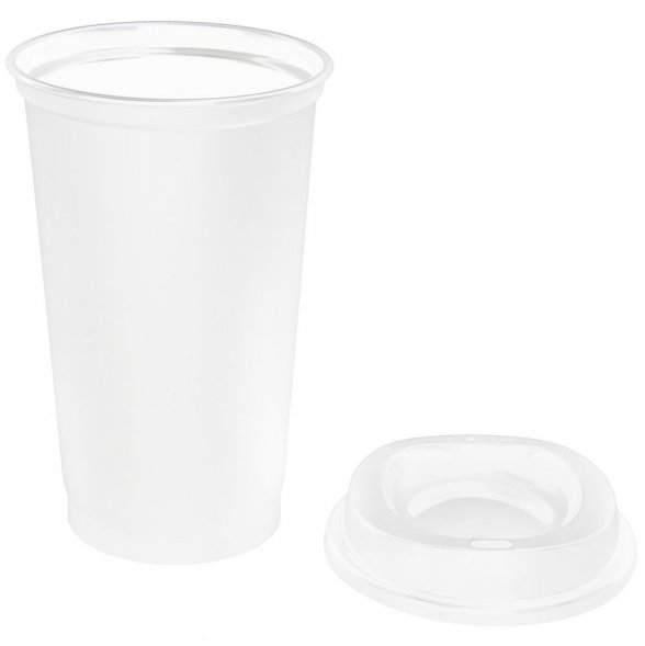 Стакан с крышкой Color Cap White, белый 