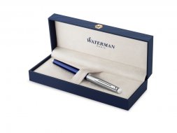 Ручка роллер Waterman Hemisphere Entry Point Stainless Steel with Blue Lacquer в подарочной упаковке