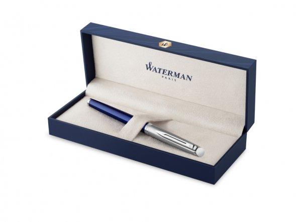 Ручка роллер Waterman Hemisphere Entry Point Stainless Steel with Blue Lacquer в подарочной упаковке 