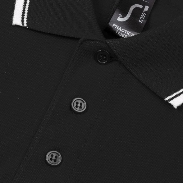Рубашка поло мужская с контрастной отделкой Practice 270 черная 