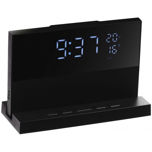 Зарядная станция с часами и подсветкой multiEnergy, черная 