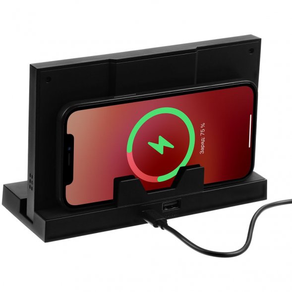 Зарядная станция с часами и подсветкой multiEnergy, черная 