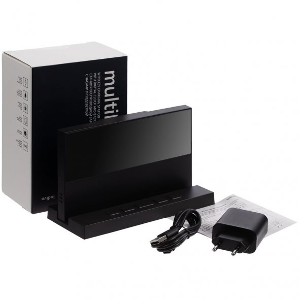 Зарядная станция с часами и подсветкой multiEnergy, черная 