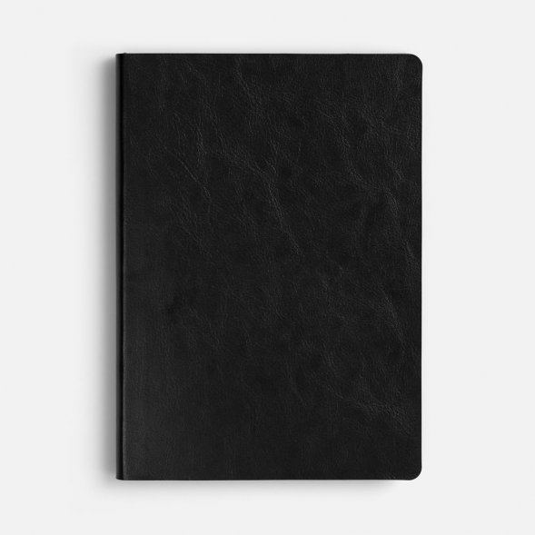Ежедневник Doppio, недатированный, черный с красным 
