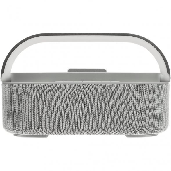 Колонка с часами и беспроводной зарядкой Veske, серая 