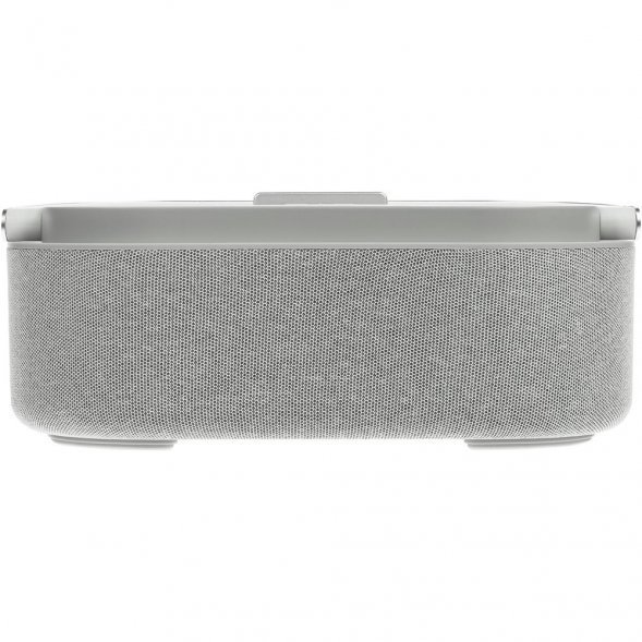 Колонка с часами и беспроводной зарядкой Veske, серая 