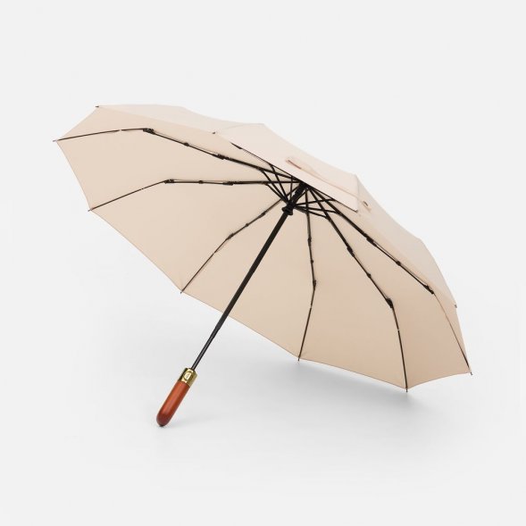 Зонт складной Cloudburst в подарочной упаковке, бежевый 