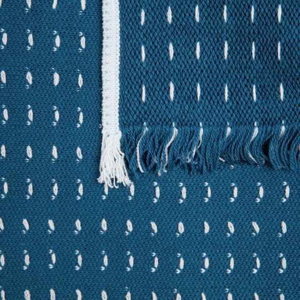 Плед Fringy, синий с голубым 