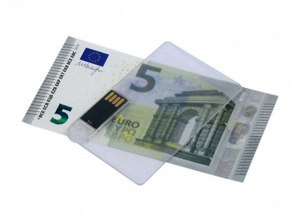 USB-флешка на 8 Гб в виде прозрачной пластиковой карты, прозрачный 