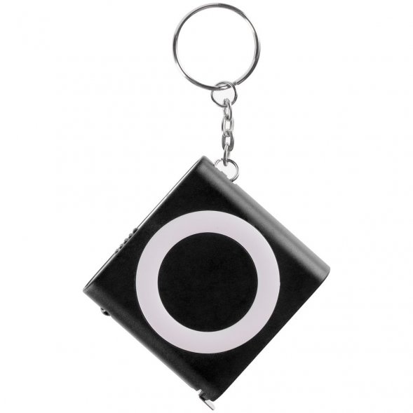 Брелок-фонарик с рулеткой Rule Tool, черный 