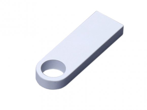 USB 2.0-флешка на 4 Гб с мини чипом и круглым отверстием, белый 