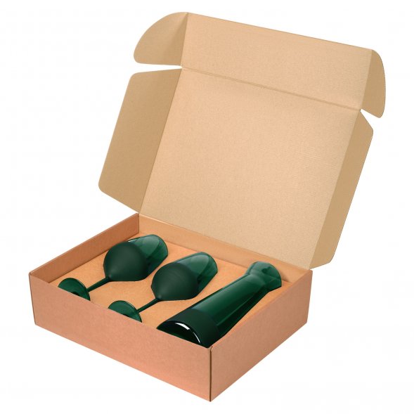 Подарочный набор декантер + 2 бокала для вина Emerald, зеленый 