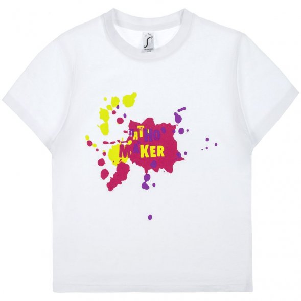 Футболка детская «Пятно Maker», белая 