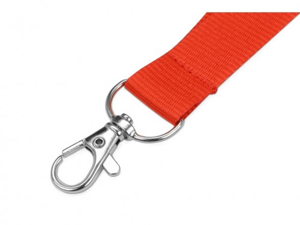 Ланъярд из RPET с карабином, красный 