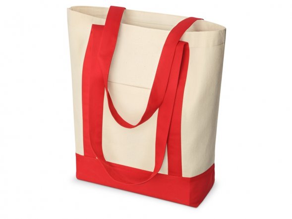 Сумка для шопинга Cotton, натуральный/красный 
