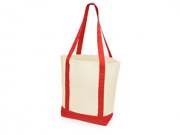 Сумка для шопинга Cotton, натуральный/красный 
