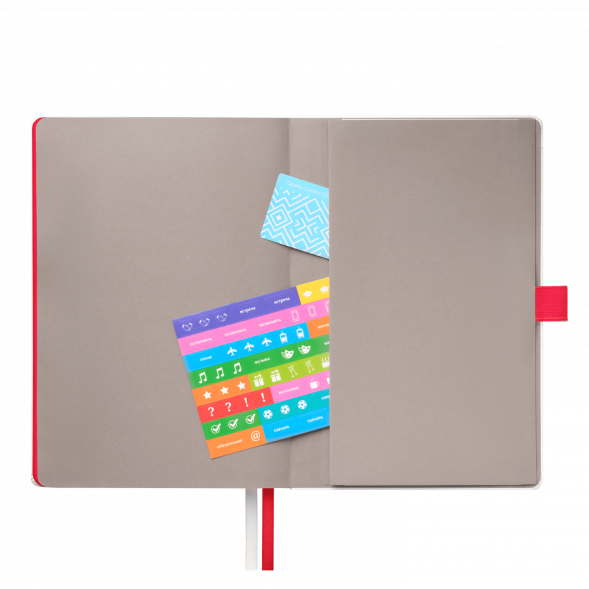 Ежедневник Arctic недатированный, белый/красный 