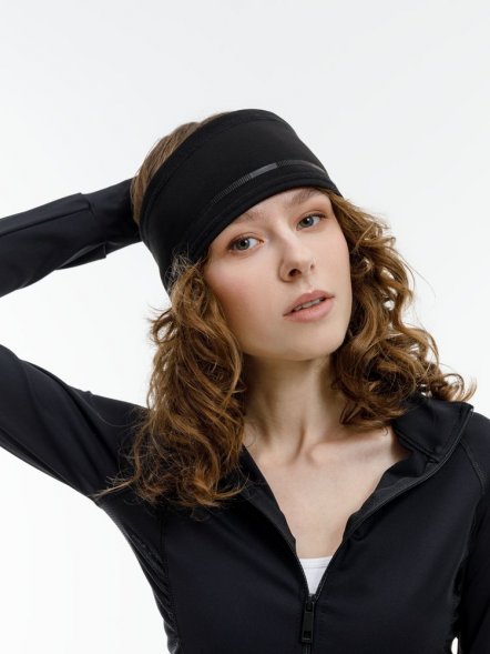 Спортивная повязка утепленная Jogge, черная 