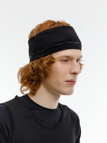 Спортивная повязка утепленная Jogge, черная 