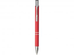 Шариковая кнопочная ручка Moneta с матовым антискользящим покрытием, красный