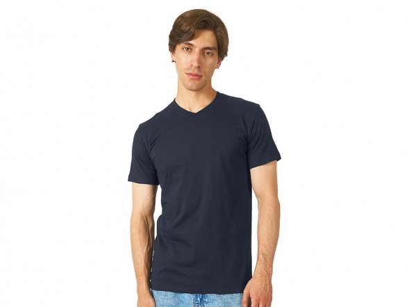Футболка Heavy Super Club мужская с V-образным вырезом, темно-синий 